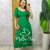Vestido Pamela Em Viscolinho - Verde bandeira - Milla Chic