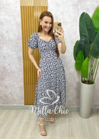 Vestido Pamela Em Viscolinho - estampado - Milla Chic