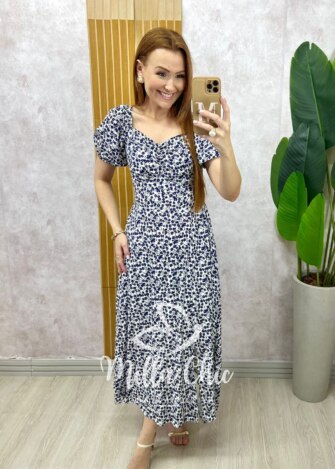 Vestido Pamela Em Viscolinho - estampado - Milla Chic