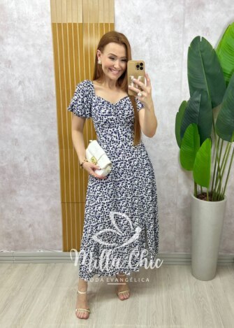 Vestido Pamela Em Viscolinho - estampado - Milla Chic