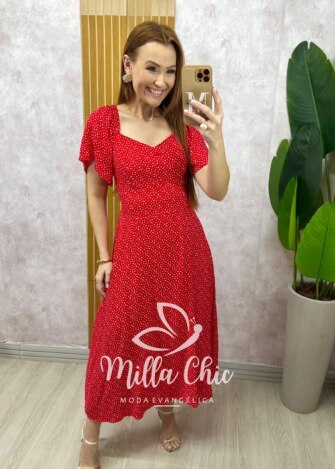Milla Chic - millachic com br vestido pamela em viscolinho preto copia 1 Vestido Pamela Em Viscolinho - Vermelho - Milla Chic