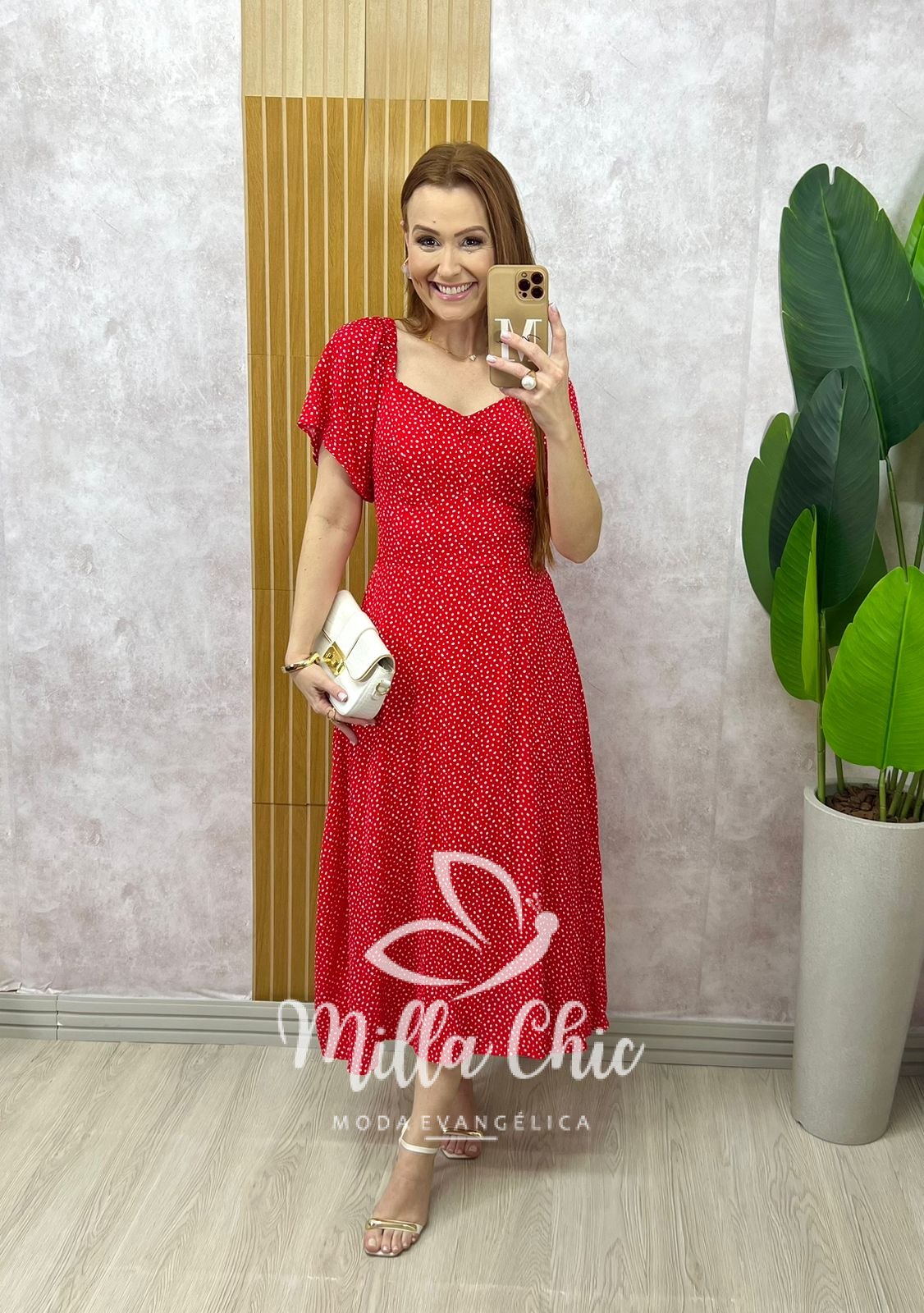 Milla Chic - millachic com br vestido pamela em viscolinho preto copia Vestido Pamela Em Viscolinho - Vermelho - Milla Chic
