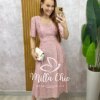Vestido Odete em chiffon estampado - Milla Chic