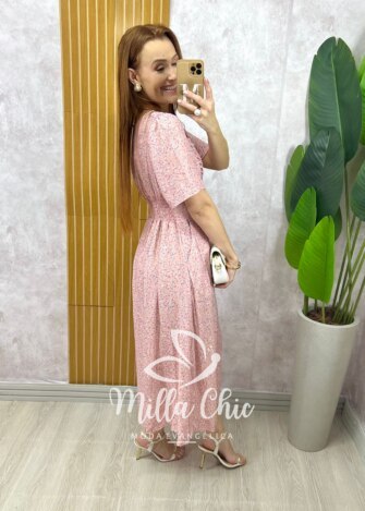 Vestido Odete em chiffon estampado - Milla Chic