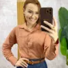 Milla Chic - Camisa Agar Em Linho - Marrom
