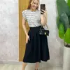 Milla Chic - Saia Sílvia Midi - Preta