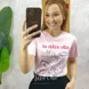 Milla Chic – T-Shirt La Dolce Vita Em Malha Algodão – Rosa Milla Chic - T-Shirt La Dolce Vita Em Malha Algodão - Rosa