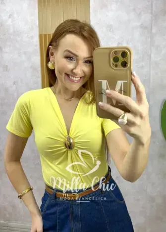 Body Angela em fluity  - Branco - Milla Chic