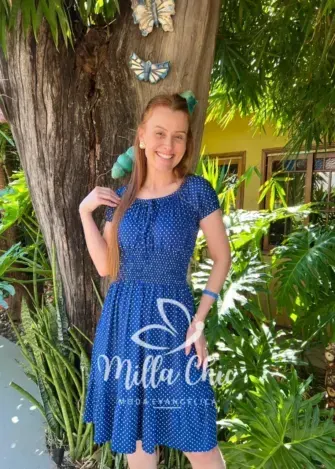 Vestido Comfy Mia Poá – Azul Marinho - Milla Chic