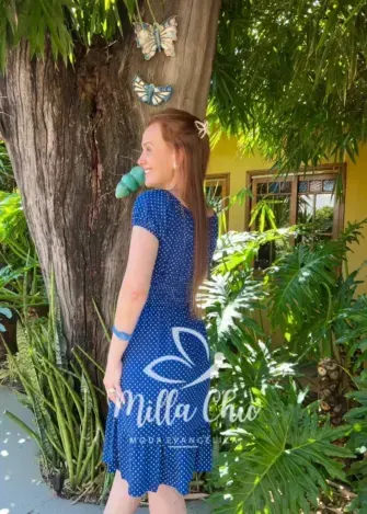 Vestido Comfy Mia Poá – Azul Marinho - Milla Chic