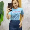 Milla Chic - T-Shirt La Dolce Vita Em Malha Algodão - Azul