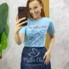 Milla Chic – T-Shirt La Dolce Vita Em Malha Algodão – Azul Milla Chic - T-Shirt La Dolce Vita Em Malha Algodão - Azul