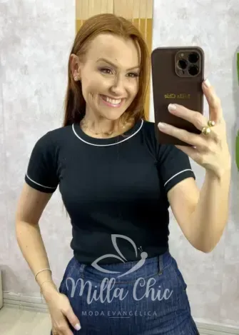 Milla Chic - Blusa Zilda Canelada Em Viés - TerraCota (cópia)