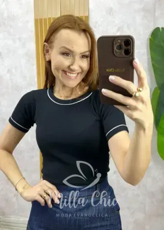 Milla Chic - Blusa Zilda Canelada Em Viés - TerraCota (cópia)