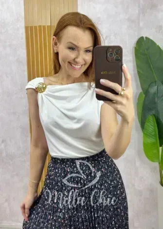 Milla Chic - Blusa Ariele Em Fluity - Preta (cópia)