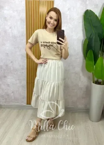 Milla Chic - Saia Minerva em alfaiataria - Off wrhite (cópia)