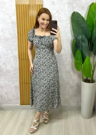 Milla Chic - Vestido Luiza Em Viscolinho - Preto Estampa Paisley