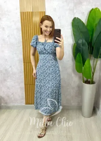 Milla Chic - Vestido Luiza Em Viscolinho - Preto Estampa Paisley (cópia)