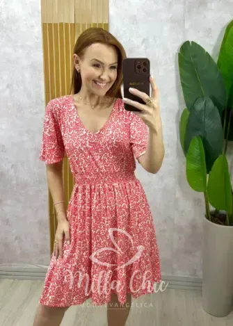 Milla Chic - Vestido Dolores Comfy Em Viscolycra - Salmão