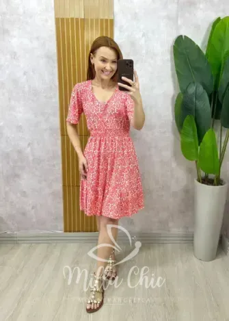 Milla Chic - Vestido Dolores Comfy Em Viscolycra - Salmão