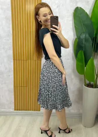 Milla Chic - Saia Plissada Augusta Estampada