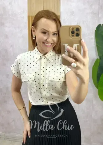 Milla Chic – Camisa Luana Em Viscolinho Póa – Preta (cópia) Milla Chic - Camisa Luana Em Viscolinho Póa - Preta (cópia)