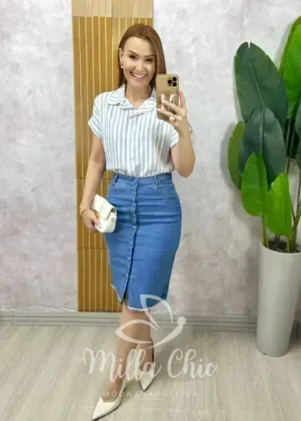 Milla Chic - Saia Jeans Mirela - Clara