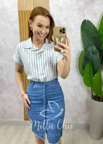 Milla Chic - Saia Jeans Mirela - Clara