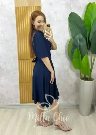 Milla Chic - Vestido Chemise Verônica Em Linho - Verde Pistache (cópia)