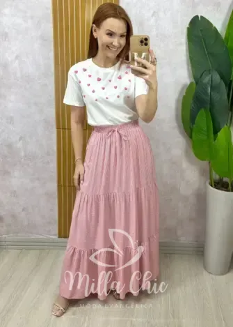 Milla Chic - Saia Longa Tiffany em Viscolinho - Listrada (cópia)