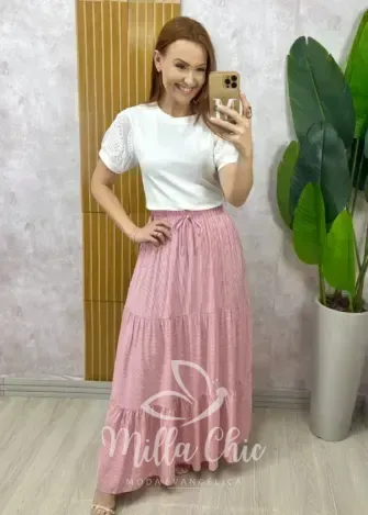 Milla Chic - Saia Longa Tiffany em Viscolinho - Listrada (cópia)