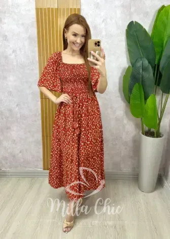 Milla Chic - Vestido Melina Manga Raglan - Vermelho