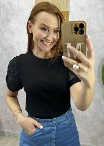 Milla Chic - Blusa Nilma Em Malha Algodão - Azul (cópia)