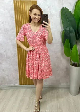 Milla Chic - Vestido Dolores Comfy Em Viscolycra - Salmão