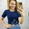 Blusa Ariane em viscolycra com aplicação - Milla Chic
