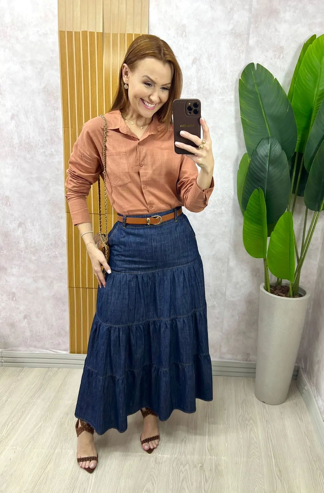 Milla Chic – Camisa Agar Em Linho – Marrom Milla Chic - Camisa Agar Em Linho - Marrom