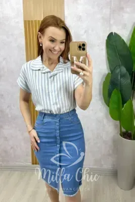 Milla Chic - Saia Jeans Mirela - Clara