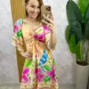 Milla Chic - Vestido Catarina em Viscosarja Modelo Joelho - Laranja (cópia)