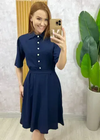 Milla Chic - Vestido Chemise Verônica Em Linho - Verde Pistache (cópia)