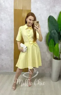 Milla Chic - Vestido Maiara em Lesie algodão rosa pó bordado (cópia)