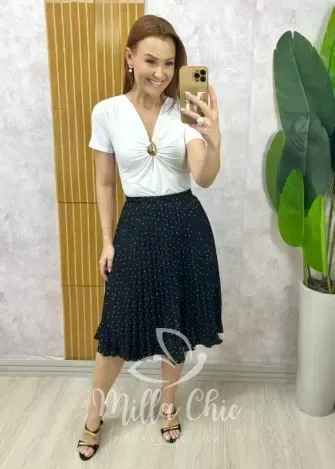 Milla Chic - Saia Augusta Em Póa reto