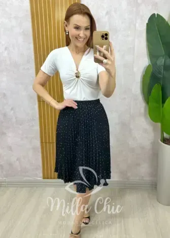 Milla Chic - Saia Augusta Em Póa reto