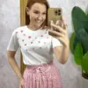 Milla Chic - T-Shirt Coração Em Malha Algodão - Rosa