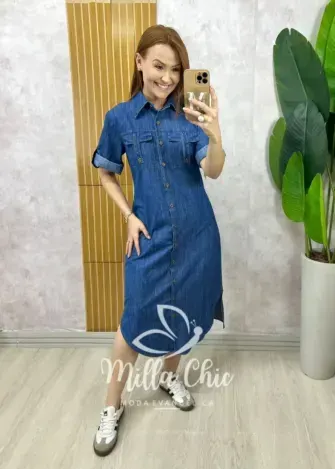 Milla Chic - Chemise Salete Em Jeans