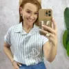 Milla Chic - Camisa Lígia Em Viscolinho- Listras