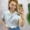 Milla Chic - Camisa Lígia Em Viscolinho- Listras