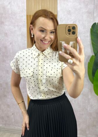 Milla Chic - Camisa Luana Em Viscolinho Póa - Preta (cópia)