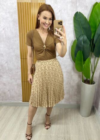 Milla Chic - Saia Augusta Bege Florida