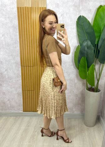Milla Chic - Saia Augusta Bege Florida