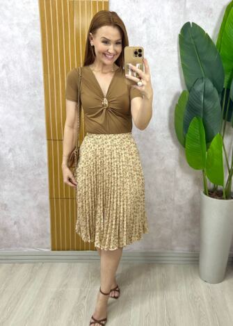 Milla Chic - Saia Augusta Bege Florida